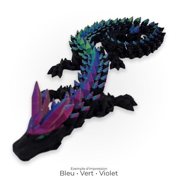 Dragon Crystal BiColore Noir - Grand - 46 cm