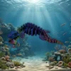 Plesiosaurus-bleu-vert-violet-1 Plesiosaurus articulé Fantasia 3D