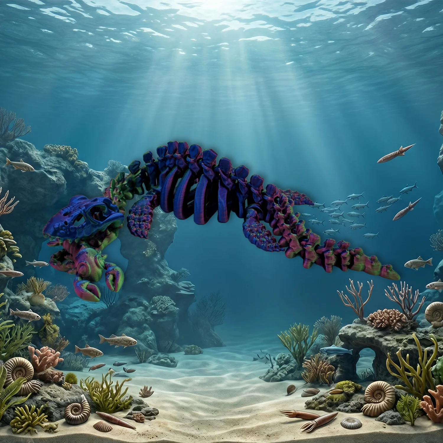 Plesiosaurus articulé Fantasia 3D