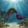 Plesiosaurus-bleu-vert-violet-2 Plesiosaurus articulé Fantasia 3D — vue 2